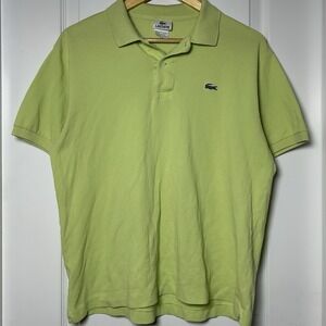 Lacoste Pique Cotton Lime Green Polo Shirt Preppy Y2K Tennis Core Corpcore Style